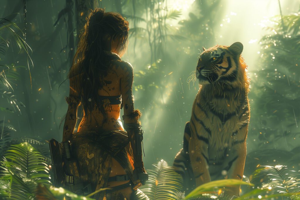 girl with tiger jungle hungai 1