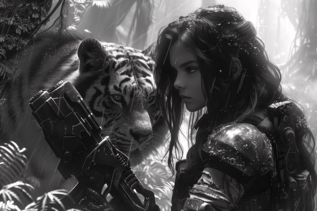 girl with tiger jungle hungai 7